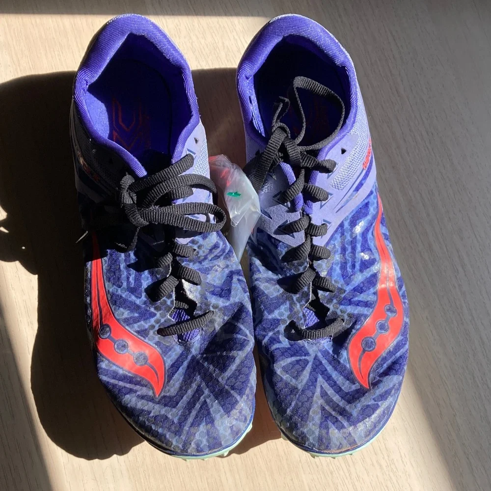 Saucony Havok XC Flat Women's Running Shoes Purple Red Size 12 spikes included